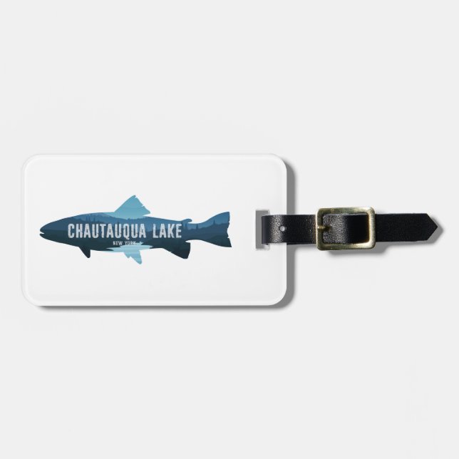 Chautauqua Lake New York Fish Luggage Tag (Front Horizontal)