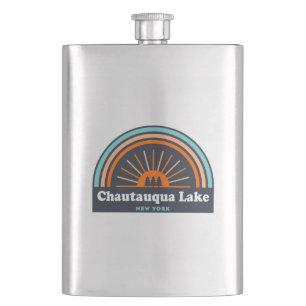 Chautauqua Lake New York Rainbow Hip Flask