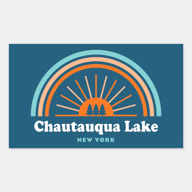 Chautauqua Lake New York Rainbow Sticker (Front)