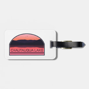 Chautauqua Lake New York Red Sunrise Luggage Tag