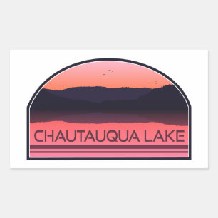 Chautauqua Lake New York Red Sunrise Sticker