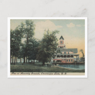 Chautauqua Lake NY Pier at Assembly Grounds 1908 Postcard