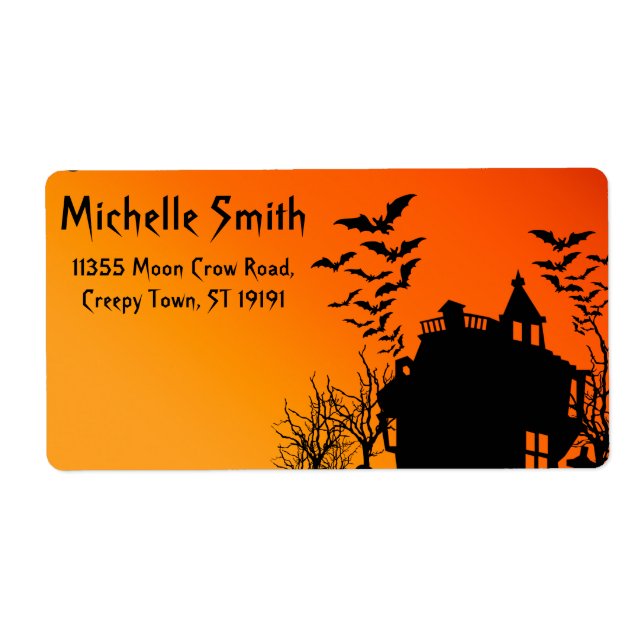 Chauves-souris Halloween personnalisées avec maiso (Devant)