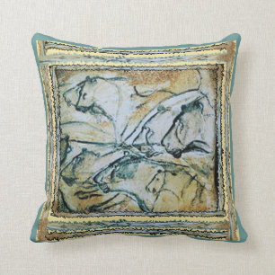 Chauvet Cave Lions Throw Pillow
