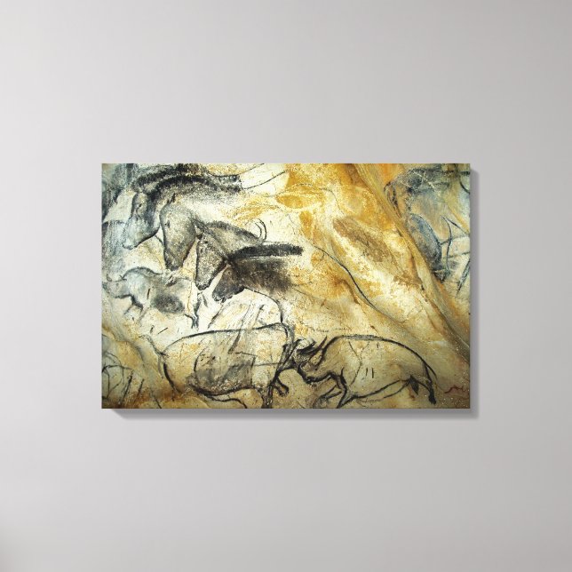 Chauvet Lascaux Cave Painting Horses and animals Canvas Print (Front)