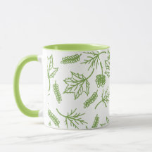 Chaux d'automne Feuilles écolo Outline Mugs à deux