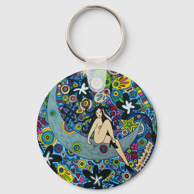 Chaveiro Pinup na Lua Keychain (Front)
