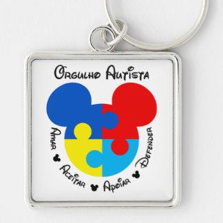 Chaveiro Pride Autista Mickey Puzzle Keychain