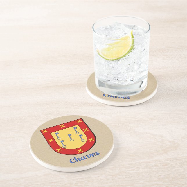 Chaves Heraldic Shield Coaster (Side)