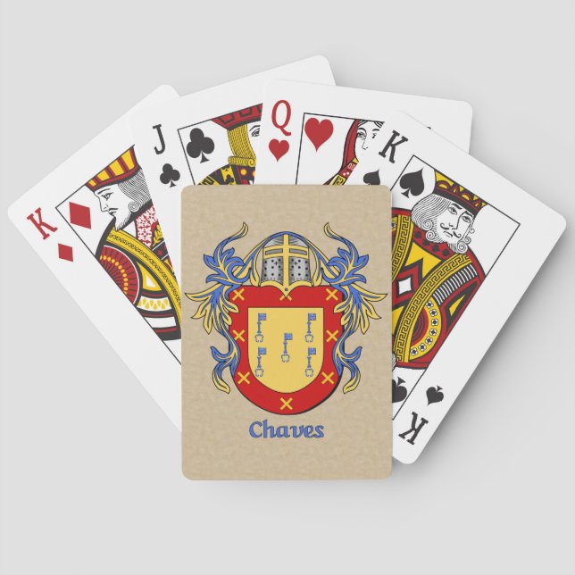 Chaves Heraldic Shield with Mantling Playing Cards (Back)