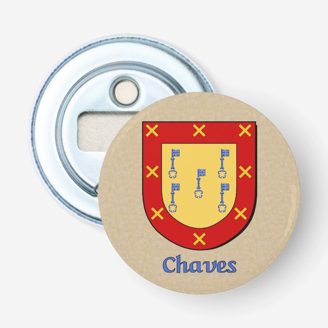 Chaves Historical Arms Shield Bottle Opener (Front)