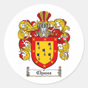 CHAVEZ FAMILY CREST - CHAVEZ COAT OF ARMS CLASSIC ROUND STICKER