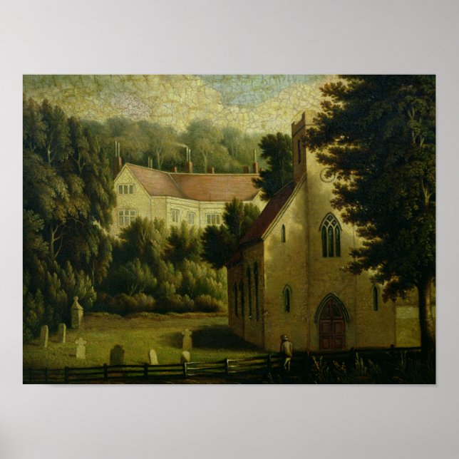 Chawton House and Church, 1809 Poster (Front)