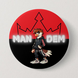 Chazza - Mandem Collection -SVBK- SILVERBCKK TTV 3 Inch Round Button