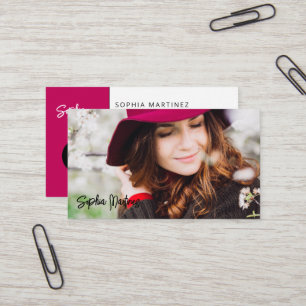 Chc Minimalist add Photo & QR Code Logo Business Card
