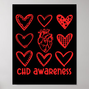 Chd Awareness Anatomical Heart Disease Awareness W Poster