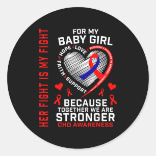 Chd Awareness Baby Girl Daughter Heart Disease Mom Classic Round Sticker