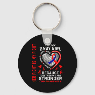 Chd Awareness Baby Girl Daughter Heart Disease Mom Keychain