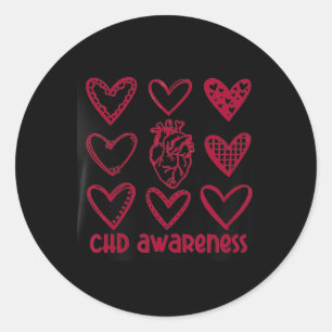 Chd Awareness Heart Anatomical Heart Disease Month Classic Round Sticker