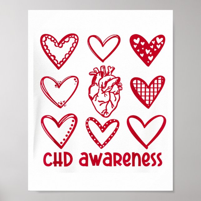 Chd Awareness Heart Anatomical Heart Disease Month Poster (Front)