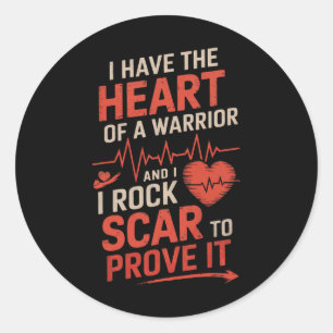 Chd Awareness Heart Disease Warrior Support Surger Classic Round Sticker