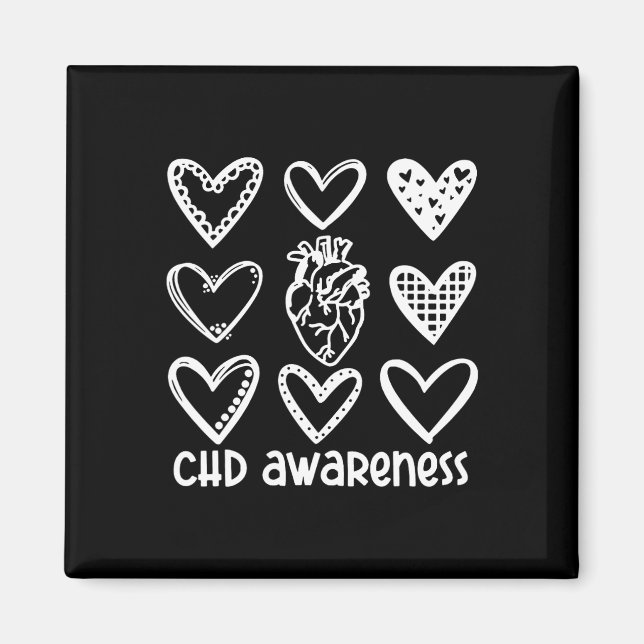 Chd Awareness Warrior-heart Disease Month Awarenes Magnet (Front)