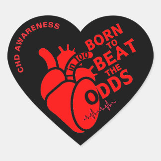 CHD Born to beat the Odds Heart Sticker