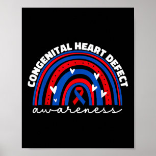 Chd Congenital Heart Defect Awareness Month For Ki Poster