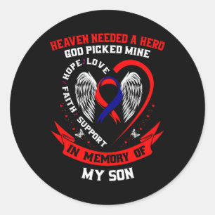 Chd Heart Disease Awareness In Memory Of Son Mom D Classic Round Sticker