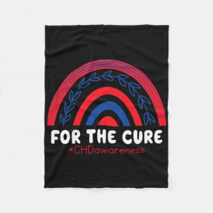 Chd Support Red And Blue Rainbow Heart Disease Awa Fleece Blanket