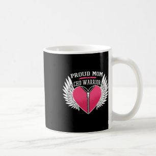 Chd Warrior Proud Mom Zipper Heart With Angel Wing Coffee Mug