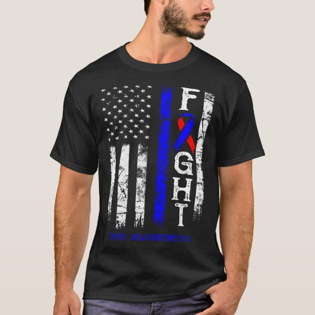 CHD Warrior US Flag T-Shirt (Front)