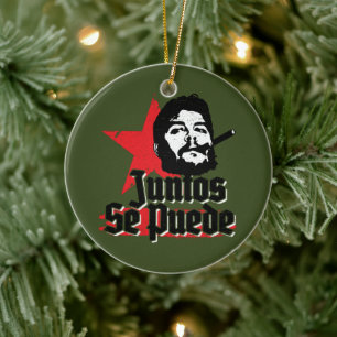 Che Guevara Revolutionary Quote Juntos Se Puede Ceramic Ornament