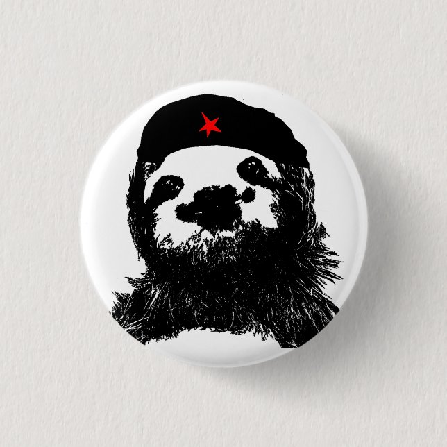 Che Guevara Sloth 1 Inch Round Button (Front)
