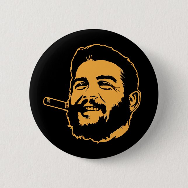 Che Guevara with Cigar Portrait Button (Front)