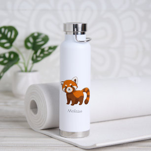 Che Red Panda Custom Name Water Bottle