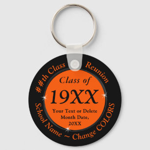 Cheap 20th Class Reunion Gifts, Orange and Black Keychain