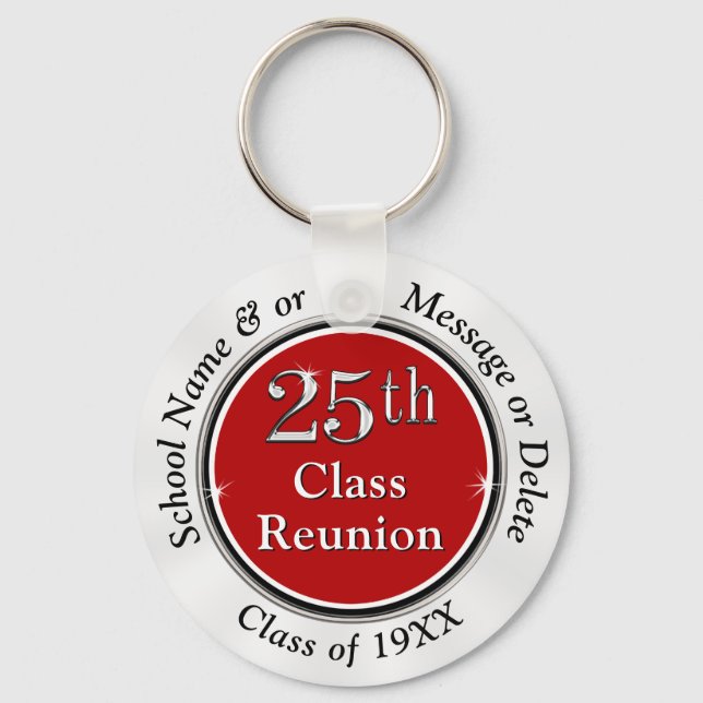Cheap 25th Class Reunion Party Favours Personalize Keychain (Front)