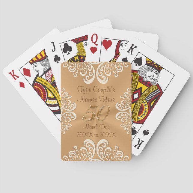 Cheap 50th Anniversary Gifts PERSONALIZED Playing Cards (Back)