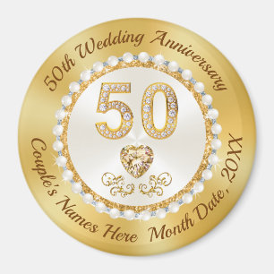Cheap, 50th Wedding Anniversary Favors Souvenirs Magnet