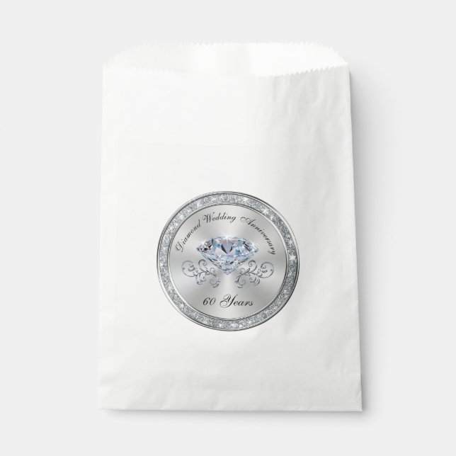 Cheap 60th Anniversary Favours Bags BULK Discounts (Front)