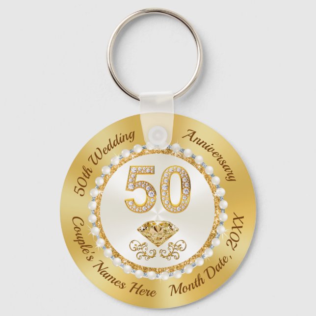 Cheap, 60th Wedding Anniversary Party Favours Keychain (Front)