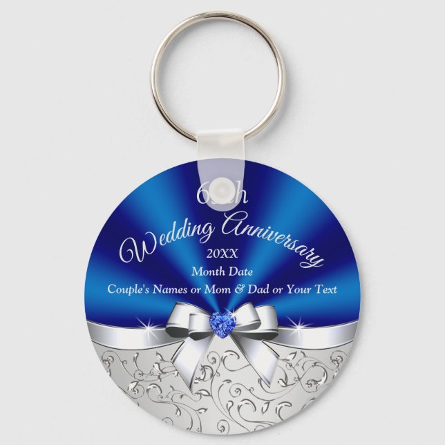 Cheap 65th Wedding Anniversary Party Favours Keychain (Front)