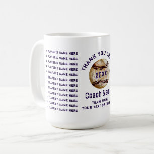 Cheap Baseball Coach Gifts, Your Text, Your Colour Coffee Mug