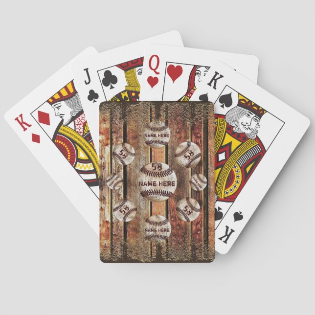 Cheap Baseball Gifts, Personalized Baseball Playing Cards (Back)