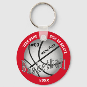 Cheap Basketball Keychains, 4 Text Boxes YOUR TEXT Keychain