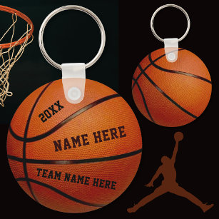 Cheap Basketball Keychains with 3 text boxes