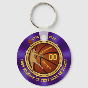 Cheap Basketball Team Gift Ideas, Purple and Gold Keychain