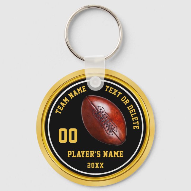 Cheap Black Gold Football Gifts Favours Football Keychain (Front)