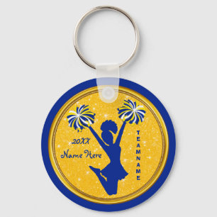 Cheap Blue and Gold Cheer Gifts for Cheer Favours Keychain